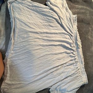 Iight blue off the shoulder summery top